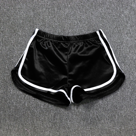 Image Title Black Sexy High-Waist Satin Booty Shorts 2